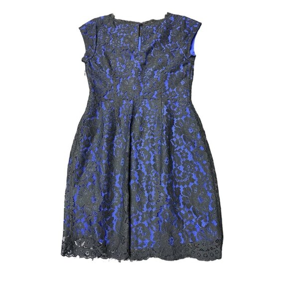 JOIE Dress sz S Dress Blue Black Lace Overlay Maribeth Cocktail Classic Vintage - Picture 4 of 8